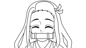 coloriage Nezuko pour enfant de 4 ans