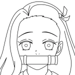 coloriage Nezuko pour enfant de 3 ans
