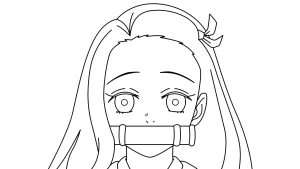 coloriage Nezuko pour enfant de 3 ans