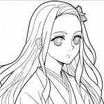 imprimer coloriage Nezuko pour enfant