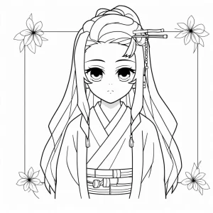 coloriage Nezuko pour enfants à imprimer