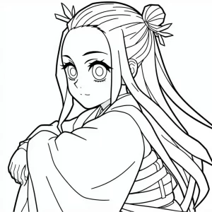 coloriage Nezuko pour primaire