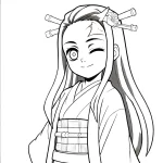 coloriage Nezuko à imprimer pdf gratuit