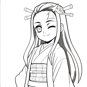 coloriage Nezuko à imprimer pdf gratuit