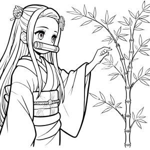 coloriage Nezuko gratuit en ligne