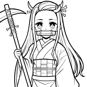 coloriage Nezuko a imprimer