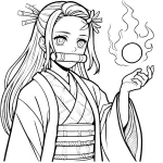 coloriage Nezuko pour enfants à imprimer