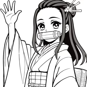 coloriage Nezuko gratuit en ligne