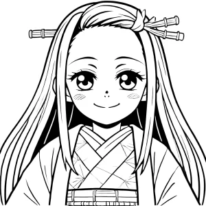 image pour coloriage Nezuko enfant