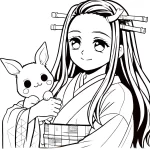 coloriage Nezuko pour bebe a imprimer