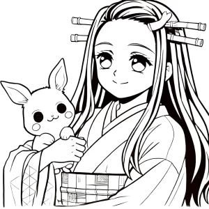 coloriage Nezuko pour bebe a imprimer