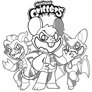 coloriage Nightmare Critters à imprimer pour enfant de 10 ans
