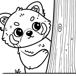 coloriage Panda Roux gratuit