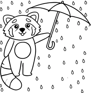 coloriage Panda Roux gratuit
