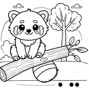 coloriage Panda Roux et dessin a imprimer