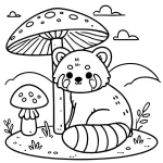 coloriage Panda Roux a imprimer gratuit