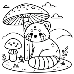 coloriage Panda Roux a imprimer gratuit
