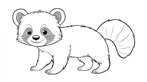 coloriage Panda Roux a imprimer gratuitement