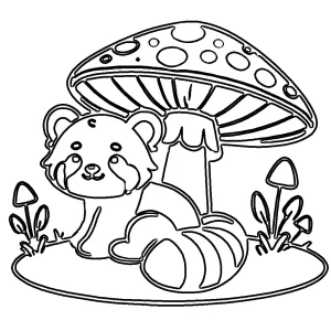 coloriage Panda Roux pour enfant de à imprimer