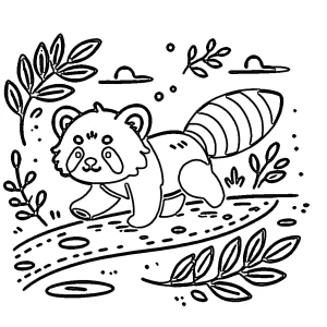 coloriage Panda Roux et dessin a imprimer