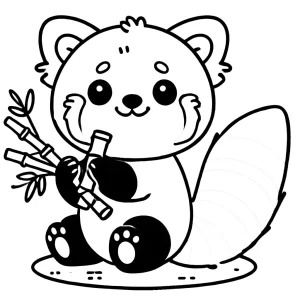 coloriage Panda Roux pour enfant de 7 ans