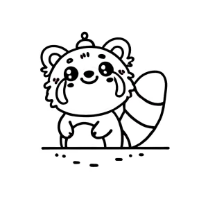 coloriage Panda Roux en ligne pour enfant