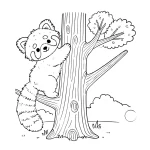coloriage Panda Roux à imprimer pour enfant de 2 ans