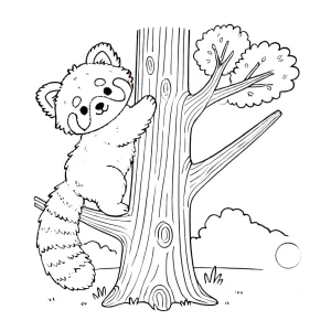 coloriage Panda Roux à imprimer pour enfant de 2 ans