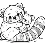 coloriage Panda Roux pour primaire