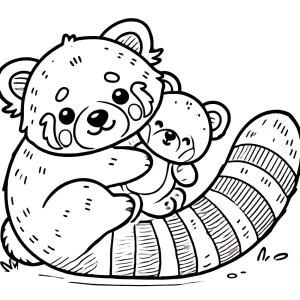 coloriage Panda Roux pour primaire