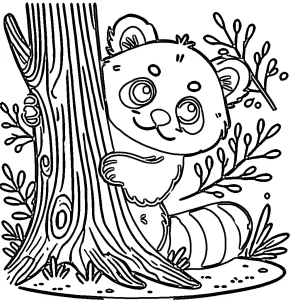 coloriage Panda Roux à imprimer pour enfant de 3 ans