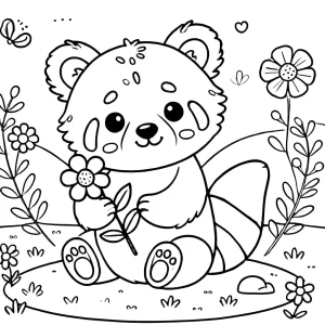 coloriage Panda Roux pour enfants a imprimer gratuit
