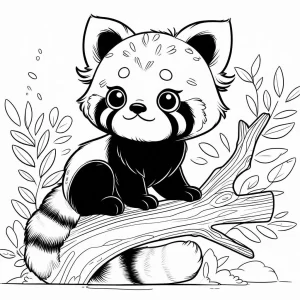 coloriage Panda Roux à imprimer pour enfant de 2 ans