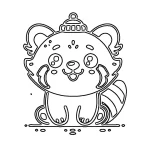 coloriage Panda Roux et découpage à imprimer
