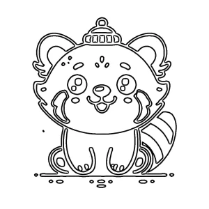 coloriage Panda Roux et découpage à imprimer