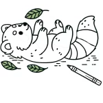a imprimer coloriage Panda Roux gratuit