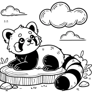 coloriage Panda Roux à imprimer pour enfants