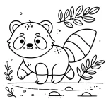 coloriage Panda Roux pour enfant de 10 ans