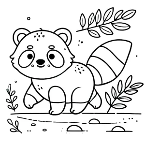 coloriage Panda Roux pour enfant de 10 ans