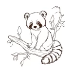 coloriage Panda Roux pour enfant de 7 ans