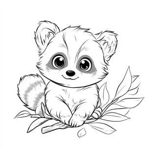 coloriage Panda Roux pour enfant de 8 ans