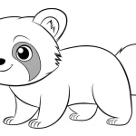 coloriage Panda Roux pour enfant de 4 ans