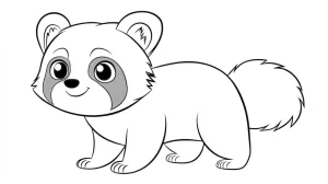 coloriage Panda Roux pour enfant de 4 ans