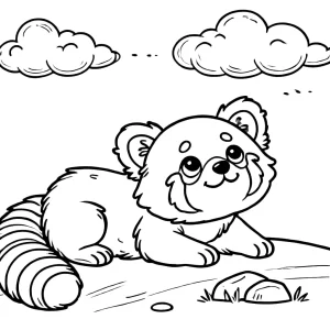 coloriage Panda Roux à imprimer pour enfant de 6 ans