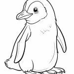 coloriage Pingouin educatif pour enfant