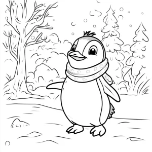 coloriage Pingouin à imprimer pour enfant de 2 ans