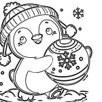 coloriage Pingouin à imprimer pour enfant de 2 ans