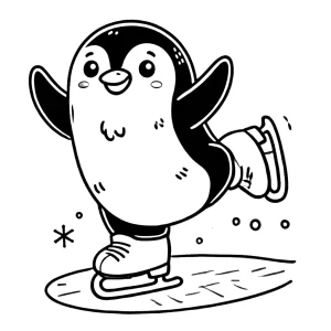 coloriage Pingouin et decoupage