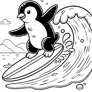 coloriage Pingouin à imprimer pour enfant de 6 ans