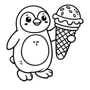 coloriage Pingouin à imprimer pour enfant de 6 ans